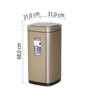 Мусорное ведро сенсорное EKO, 40 литр, золотая шампань (EK9252RP-40L-CG) перезаряжаемое