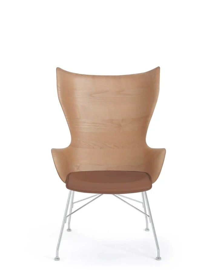 K/wood slatted ash/leather seat